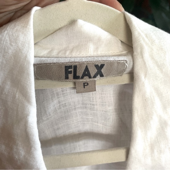 Flax White 3/4 Sleeve Notched Collar Blouse - Picture 3 of 8